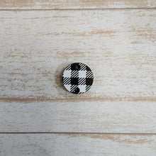Load image into Gallery viewer, Mini White & Black Buffalo Plaid Pattern Connectors