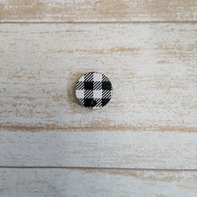 Load image into Gallery viewer, Mini White & Black Buffalo Plaid Pattern Connectors