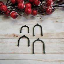Load image into Gallery viewer, Mini Green & Black Buffalo Plaid Pattern Horseshoe Connectors