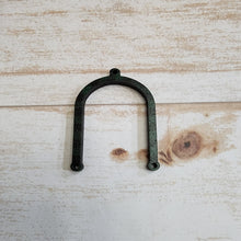Load image into Gallery viewer, Mini Green & Black Buffalo Plaid Pattern Horseshoe Connectors