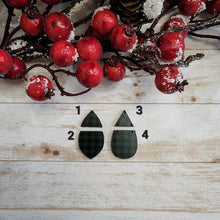 Load image into Gallery viewer, Mini Green & Black Buffalo Plaid Pattern Interchangeable Split Drops