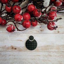 Load image into Gallery viewer, Mini Green & Black Buffalo Plaid Pattern Round Drop & Connector