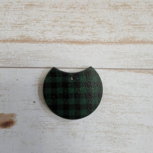 Load image into Gallery viewer, Mini Green & Black Buffalo Plaid Pattern Round Drops/Connectors
