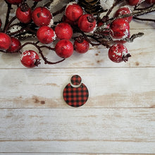 Load image into Gallery viewer, Mini Red & Black Buffalo Plaid Pattern Round Drop & Connector