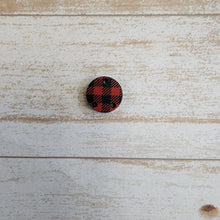 Load image into Gallery viewer, Mini Red & Black Buffalo Plaid Pattern Round Drop & Connector