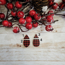 Load image into Gallery viewer, Mini Red & Black Buffalo Plaid Pattern Interchangeable Split Drops