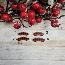 Load image into Gallery viewer, Mini Red & Black Buffalo Plaid Pattern Semi Arc Connectors
