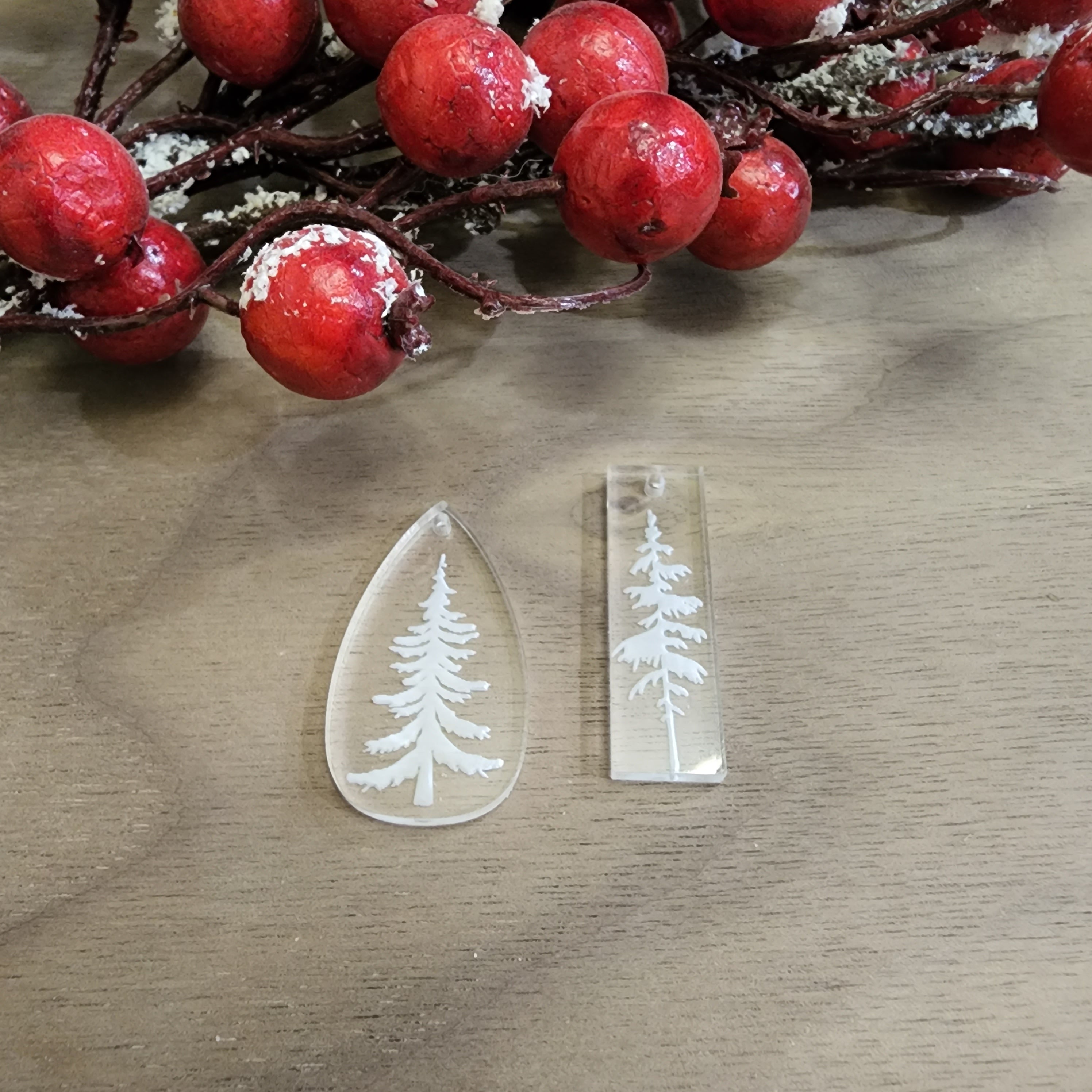 Acrylic Christmas Pine Tree Drops LilliBella Innovations acrylic-christmas-pine-tree-drops-lillibella-innovations
