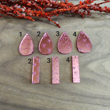 Load image into Gallery viewer, Pink Mirror Acrylic Valentine's Day Heart Bars and Teardrops