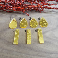 Load image into Gallery viewer, Gold Mirror Acrylic Valentine's Day Heart Bars and Teardrops