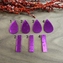 Load image into Gallery viewer, Purple Mirror Acrylic Valentine's Day Heart Bars and Teardrops
