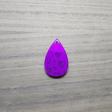 Load image into Gallery viewer, Purple Mirror Acrylic Valentine's Day Heart Bars and Teardrops