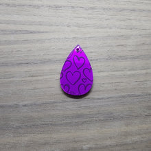 Load image into Gallery viewer, Purple Mirror Acrylic Valentine's Day Heart Bars and Teardrops