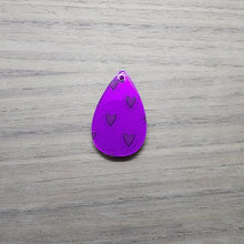 Load image into Gallery viewer, Purple Mirror Acrylic Valentine's Day Heart Bars and Teardrops
