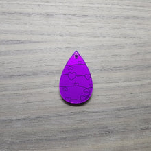 Load image into Gallery viewer, Purple Mirror Acrylic Valentine's Day Heart Bars and Teardrops