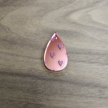 Load image into Gallery viewer, Pink Mirror Acrylic Valentine's Day Heart Bars and Teardrops