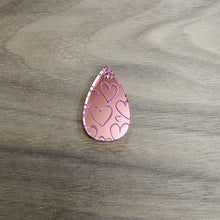 Load image into Gallery viewer, Pink Mirror Acrylic Valentine's Day Heart Bars and Teardrops