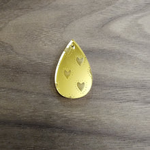 Load image into Gallery viewer, Gold Mirror Acrylic Valentine's Day Heart Bars and Teardrops