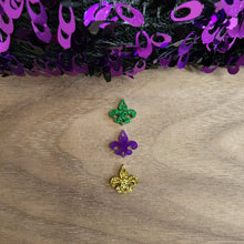 Load image into Gallery viewer, Acrylic Mardi Gras Triple Fleur de Lis Drops