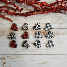 Load image into Gallery viewer, Valentine's Day Mini Patterned Triple Heart Drops (Side Hole)