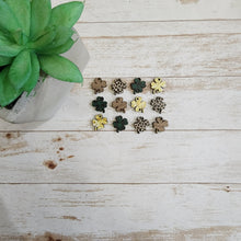 Load image into Gallery viewer, St Patrick's Day Patterned Triple 4 Leaf Clover Drops