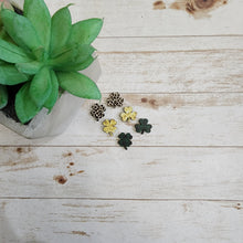 Load image into Gallery viewer, St Patrick's Day Patterned Clover Studs