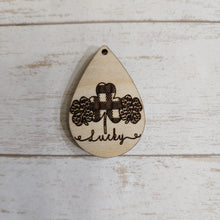 Load image into Gallery viewer, St Patrick's Day Leopard & Plaid Triple Clover Drops