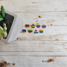 Load image into Gallery viewer, Mini Rainbow Stripes Patterned Studs