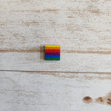 Load image into Gallery viewer, Mini Rainbow Stripes Patterned Studs