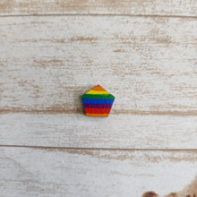 Load image into Gallery viewer, Mini Rainbow Stripes Patterned Studs