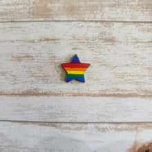 Load image into Gallery viewer, Mini Rainbow Stripes Patterned Studs