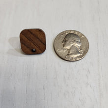 Load image into Gallery viewer, Walnut Wood Rounded Square Stud with Post, 16mm - 304 Stainless Steel
