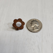 Load image into Gallery viewer, Walnut Wood Hollow Flower Stud with Post, 17.5mm - 304 Stainless Steel