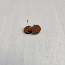 Load image into Gallery viewer, Walnut Wood Round Stud with Post, 10mm - 304 Stainless Steel