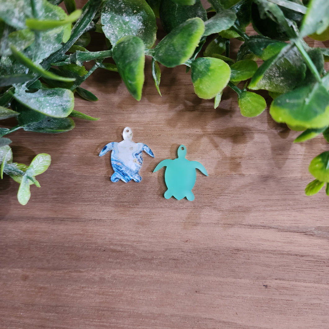 Patterned Acrylic Sea Turtle Drops