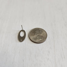 Load image into Gallery viewer, Cutout Oval Stud with Post - STAINLESS STEEL, 304 Stainless Steel
