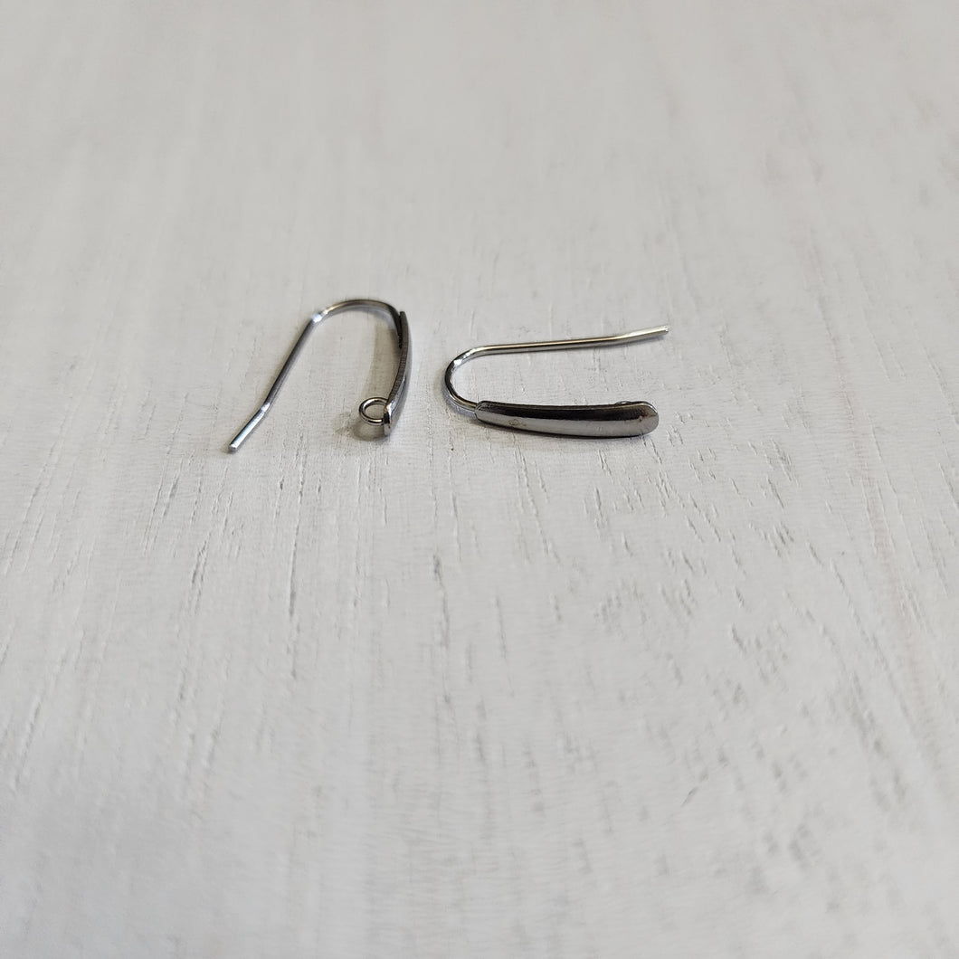 Flat Ear Wires - STAINLESS STEEL, 304 Stainless Steel