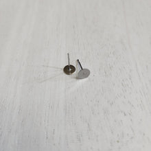 Load image into Gallery viewer, Flat Round Stud Backs/Posts/Findings, 6x12mm - STAINLESS STEEL, 304 Stainless Steel
