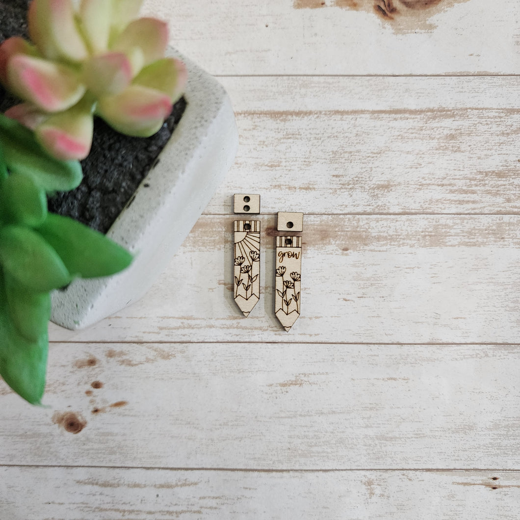 Floral Pencil Earrings