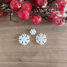 Load image into Gallery viewer, Christmas Acrylic Snowflake Earrings
