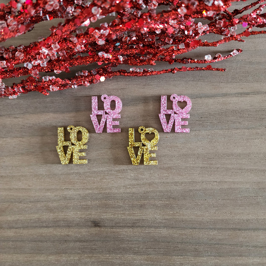 Valentine's Day Acrylic Love Stacked Block Letter Drops