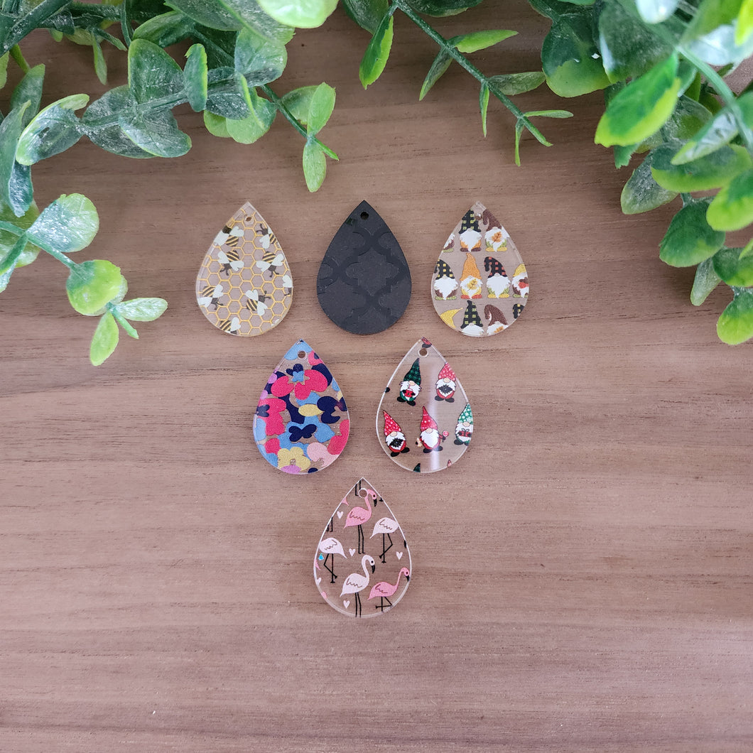 Patterned Acrylic Teardrops