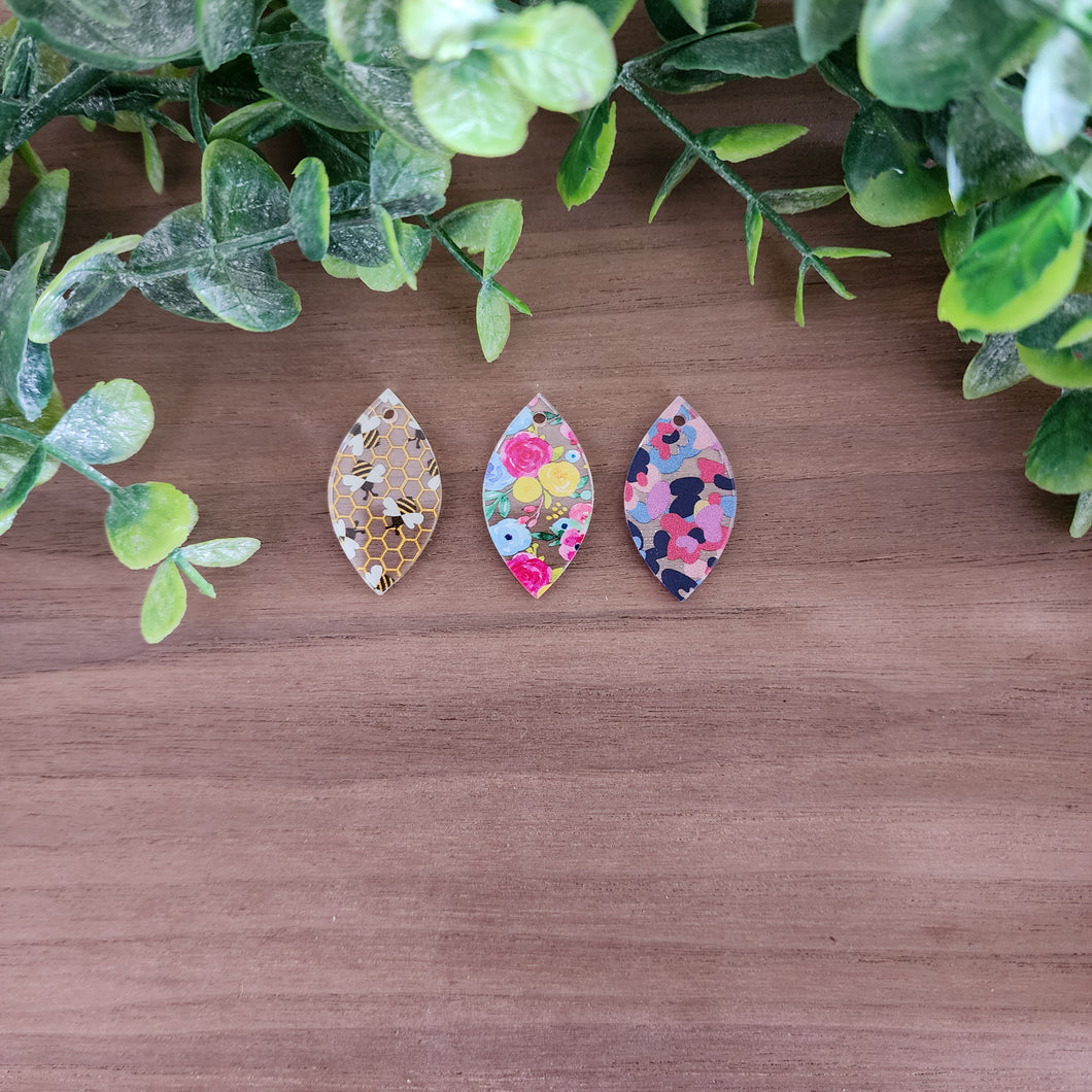 Patterned Acrylic Oblong Drops