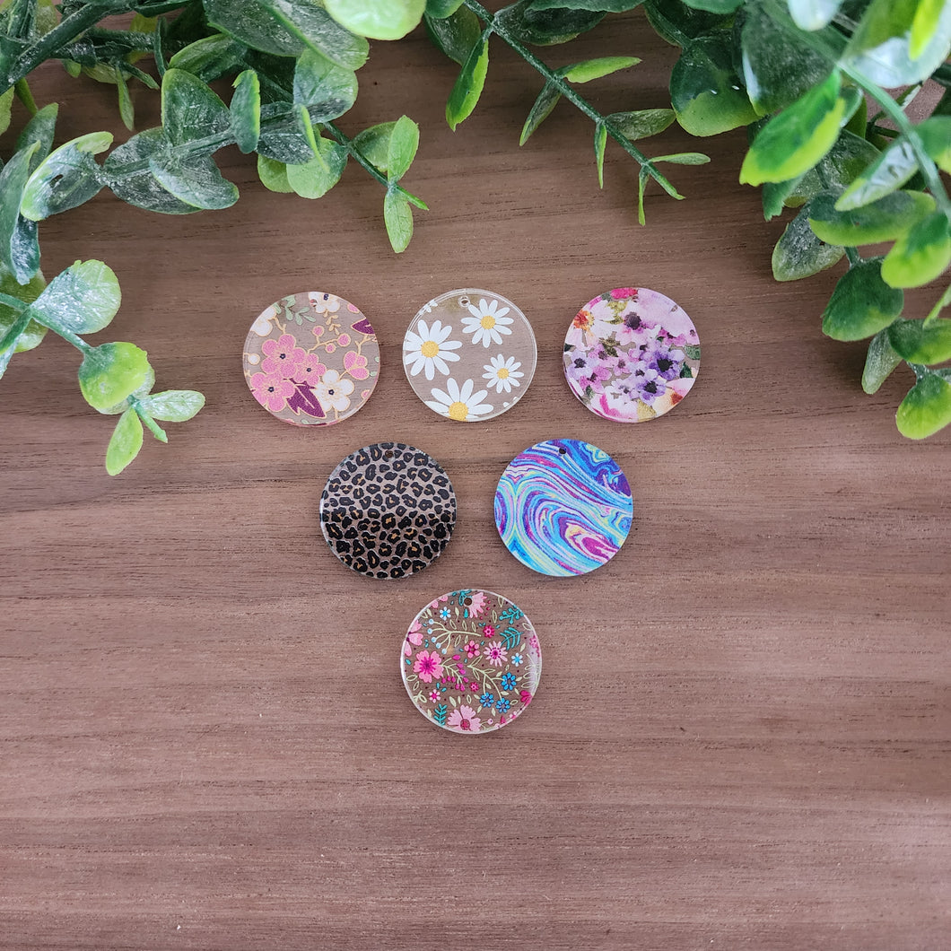 Patterned Acrylic Round Drops