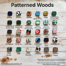 Load image into Gallery viewer, Patterned Wood Clover Studs
