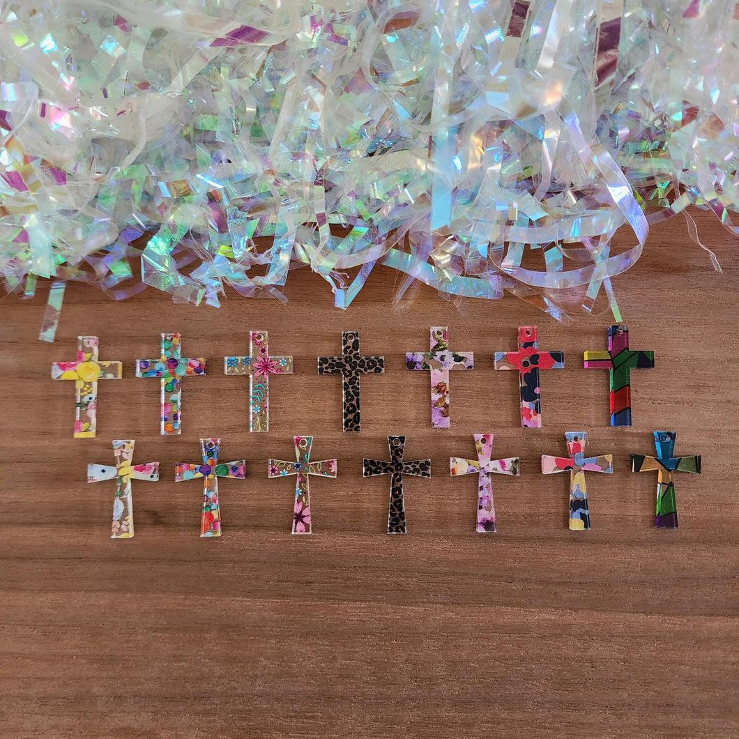 Patterned Acrylic Cross Drops