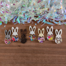 Load image into Gallery viewer, Easter Patterned Acrylic Bunny &amp; Egg 2 Piece Drops
