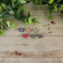 Load image into Gallery viewer, Patterned Wood Butterfly Studs
