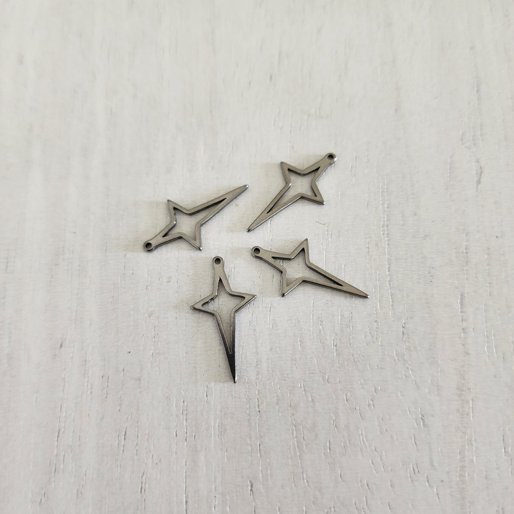 North Star Charm/Pendant - STAINLESS STEEL, 304 Stainless Steel