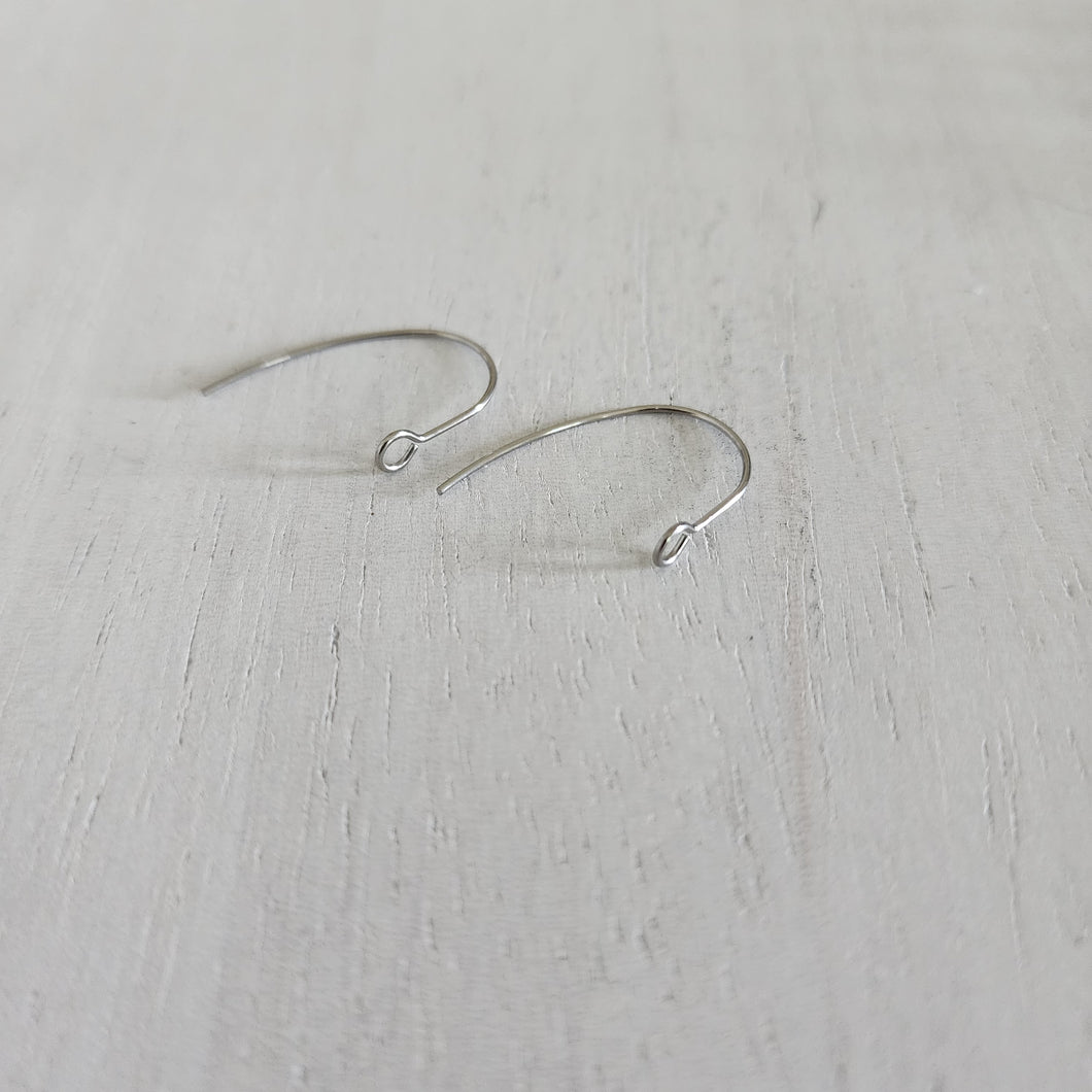 Simple Ear Wires with Front Facing Loop - STAINLESS STEEL, 304 Stainless Steel